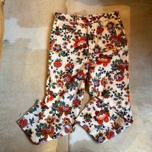 Anthropologie Pilcro Multicolor Floral High Rise Jeans - frayed hem - 31